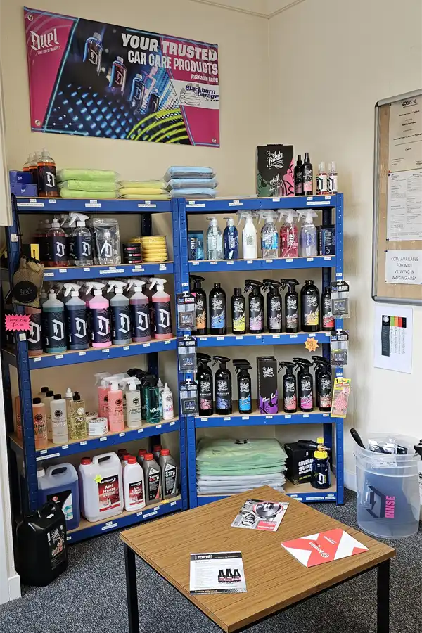 Detailing and car cleaning products from Blackburn Garage